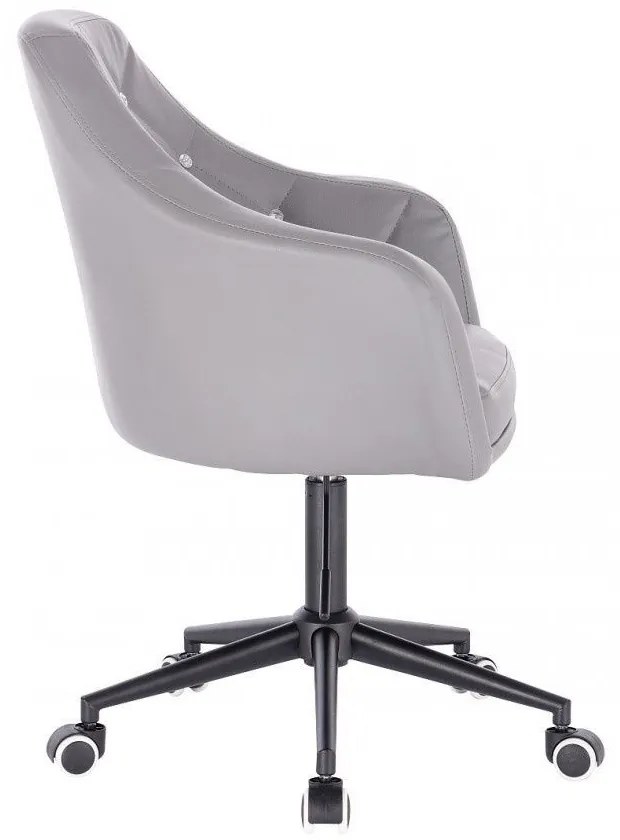 LuxuryForm DESIGN Kreslo ROMA na čierne podstave s kolieskami - šedé