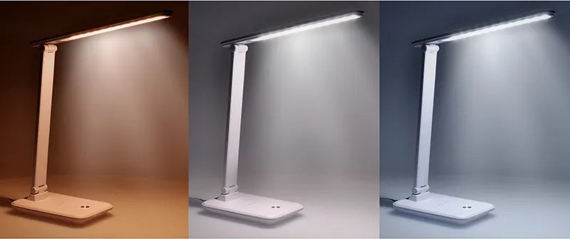 LED stolná lampička 10W, 490lm, zmena CCT, stmievanie, biela