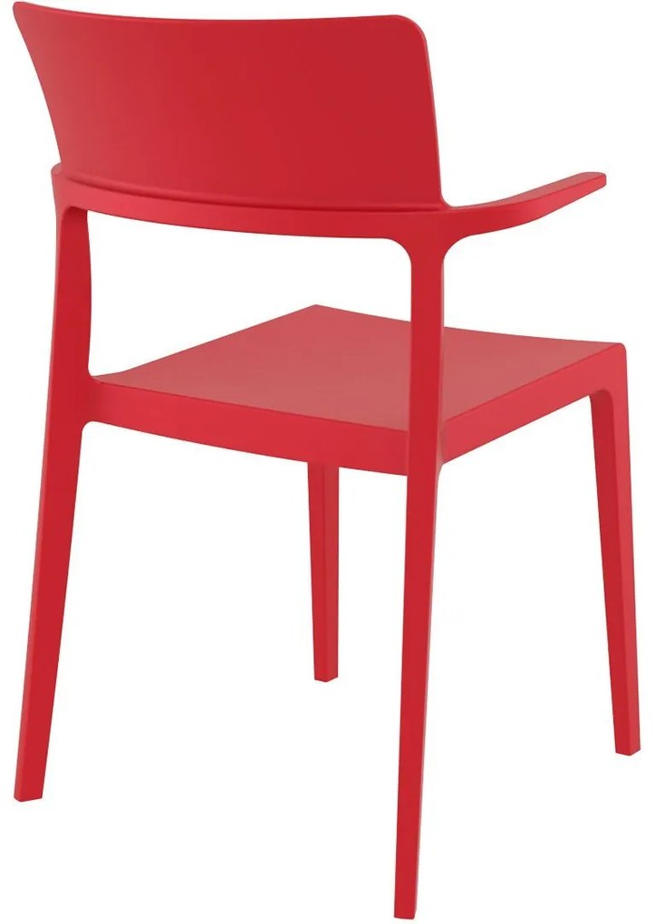 PLUS záhradná stolička s podrúčkami red