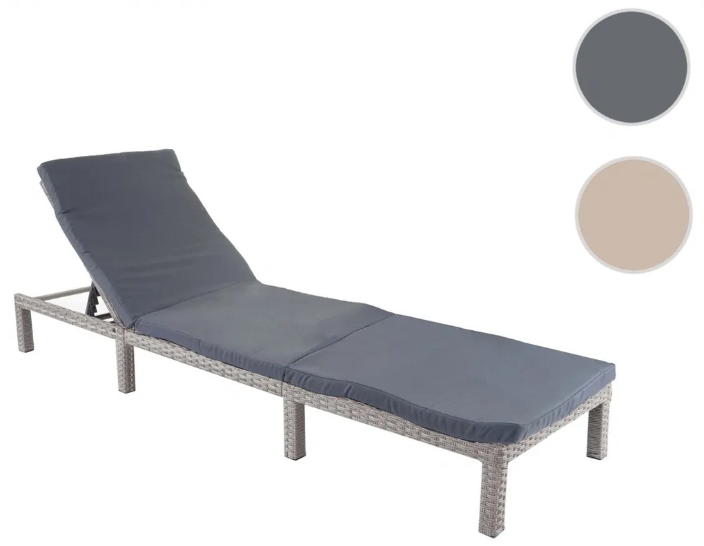 Záhradné lehátko HWC-A51 - vankúše tmavosivé basic 5cm - sivá