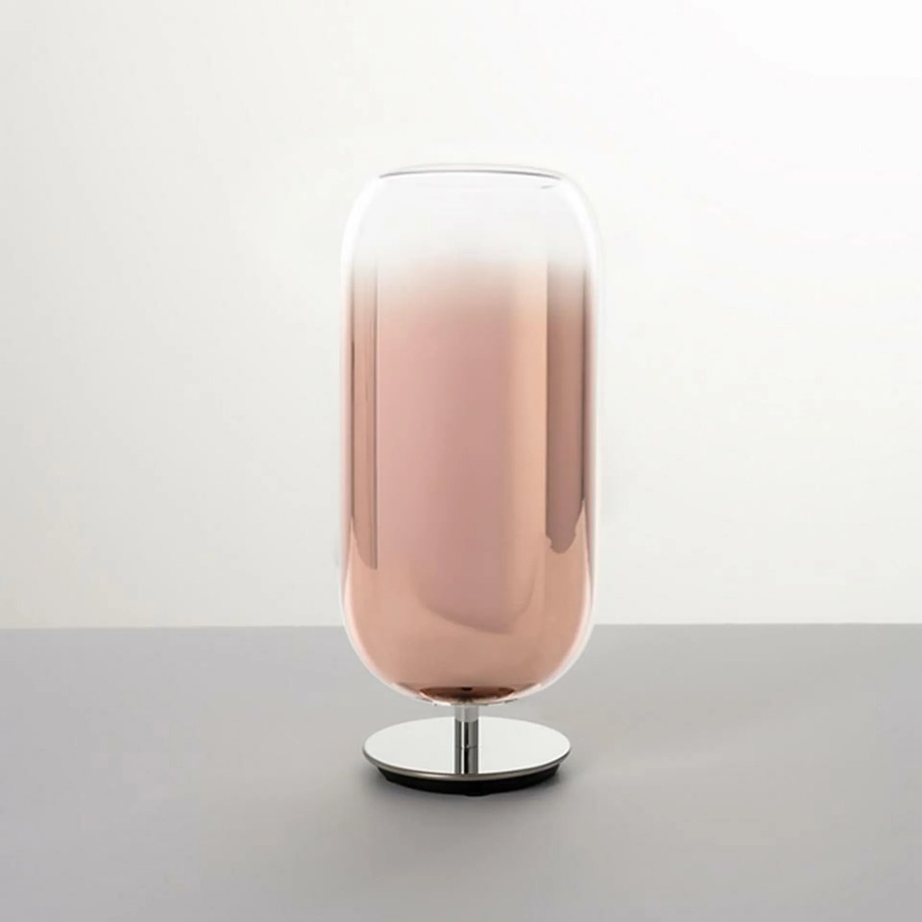 Artemide Gople stolná lampa, meď, fúkané sklo, E27, design Big, 485 mm