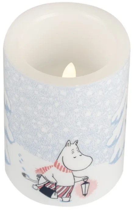 LED sviečka Moomin Let it snow 10cm