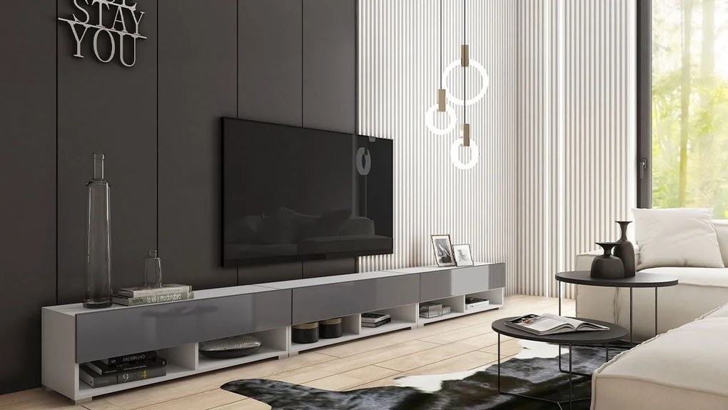 TV stolík Adenik 300, Farby: matera / matera + breslau gaštanov, Osvetlenie: osvetlenie LED biele