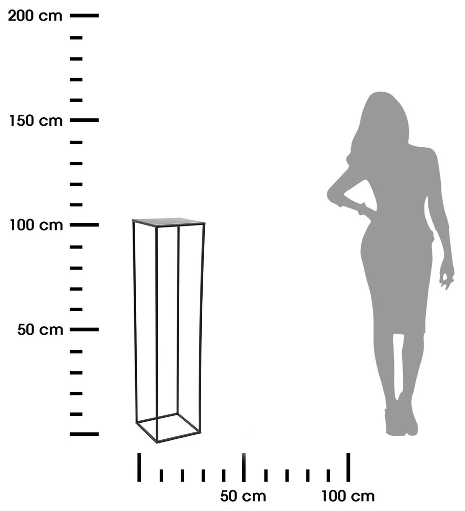 Květinový stojan CHARR 100 cm černý