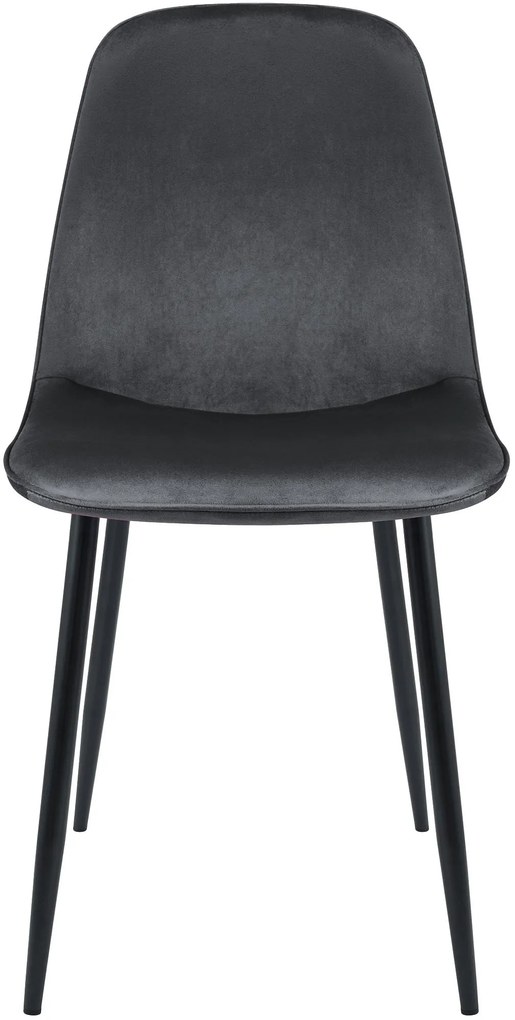 Sada 4 ks jedálenských stoličiek Maryam zamat - tmavosivá