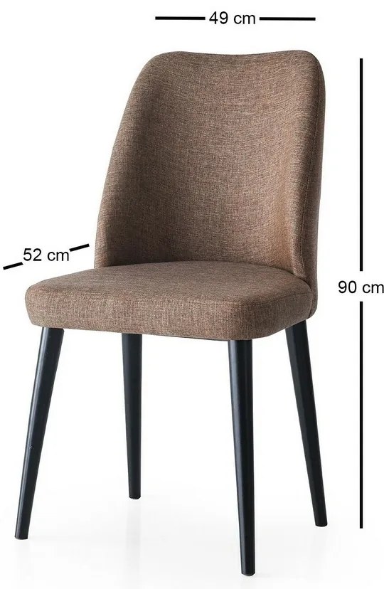 Súprava jedálenských stoličiek Luna v hnedej ačiernej farbe, 2 ks