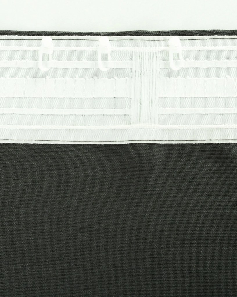 Záves BASIC s navliekacou riasiacou páskou 140x280 cm antracitový 1 ks.