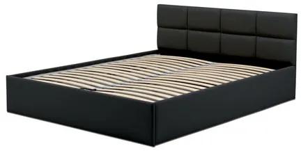 Čalúnená posteľ MONOS II bez matraca rozmer 160x200 cm Čierna eko-koža