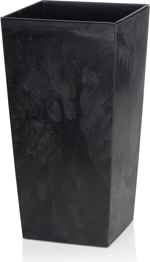 PLASTOVÝ KVETINÁČ PORTO SADA 3KS 67,7X35 CM+46,5X25 CM+57X30 CM IMITÁCIA BETÓNU ČIERNA