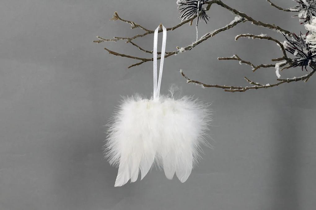 Anjelské krídla z peria, farba biela,8x8cm