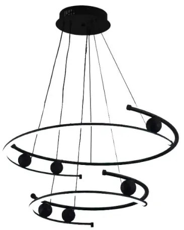 LED Stmievateľný luster na lanku LED/80W/230V 3000-6500K + diaľkové ovládanie