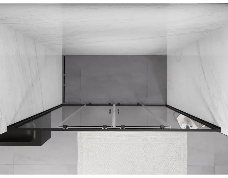 Mexen Exo, 2-krídlové posuvné 170x200 cm, 6mm číre sklo, čierny profil, 8152-170-000-70-00