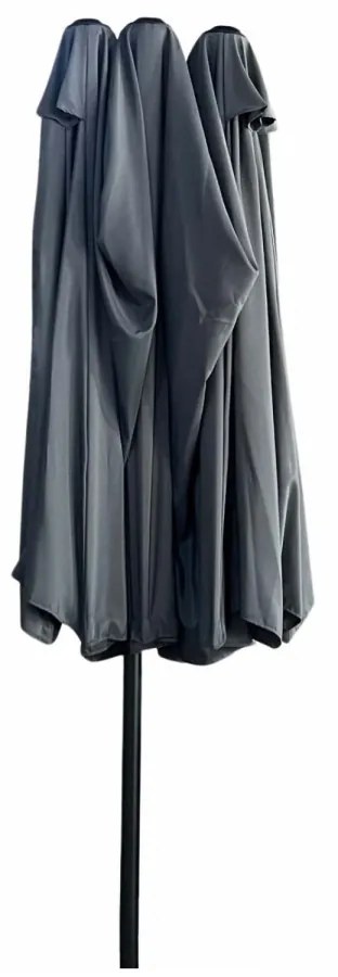 Dvojitý záhradný slnečník TILIA 460x270 cm tmavosivý