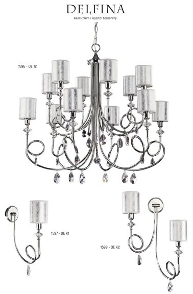 Jupiter 1597 - DE K1 CH - Nástenné svietidlo DELFINA E14/40W