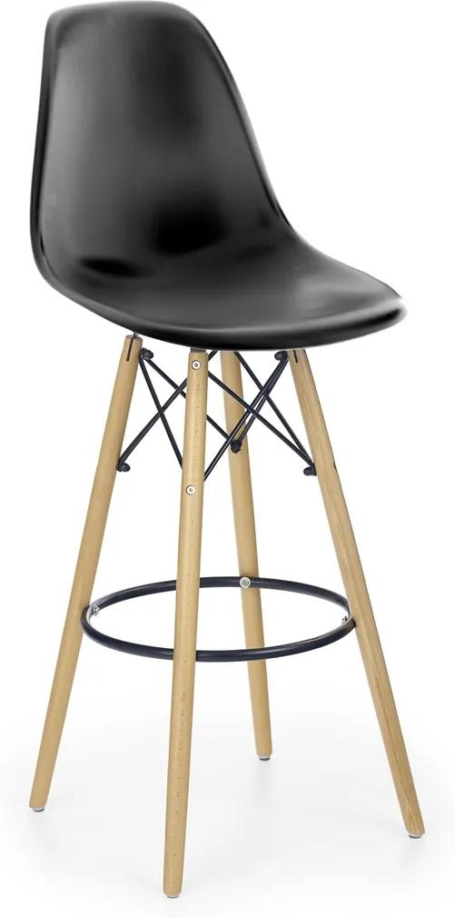 HALMAR H-51 barová stolička čierna / buk