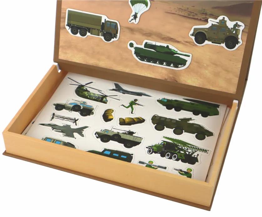 Lean Toys Sada edukačných magnetických puzzle – Vojenské stroje