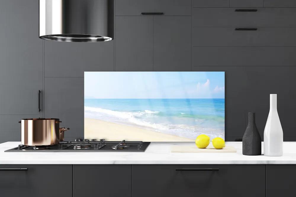 Sklenený obklad Do kuchyne Pláž more príroda 125x50 cm