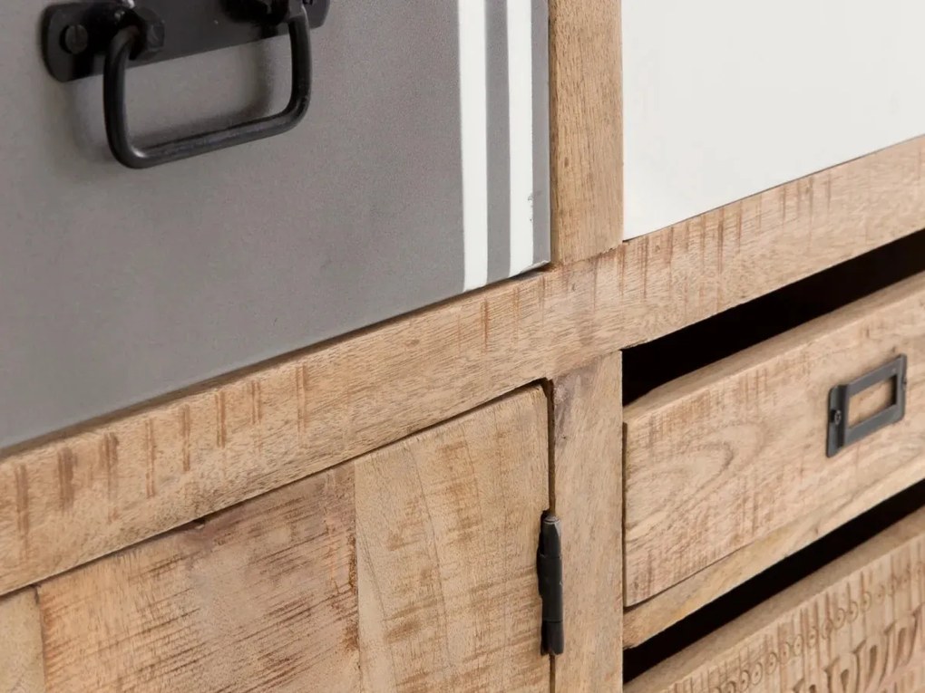 furniture-nabytek.cz - Masívna umývadlová skrinka Pune z mangového dreva, lakovaná, prírodná farba