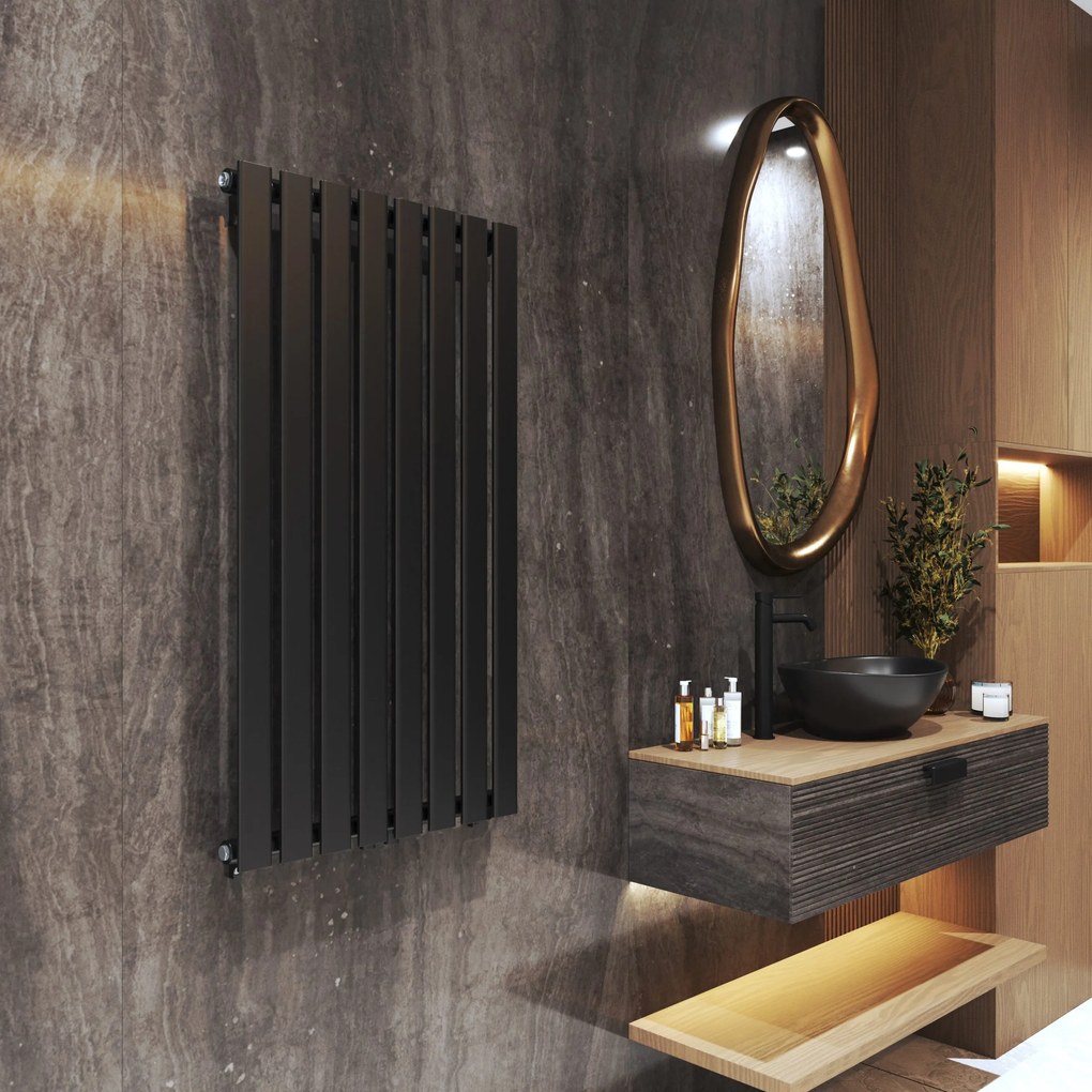 Gamma Vertical, vykurovacie teleso 600x1100 mm, 737 W, čierna matná, GMA-VERT-11060-BK
