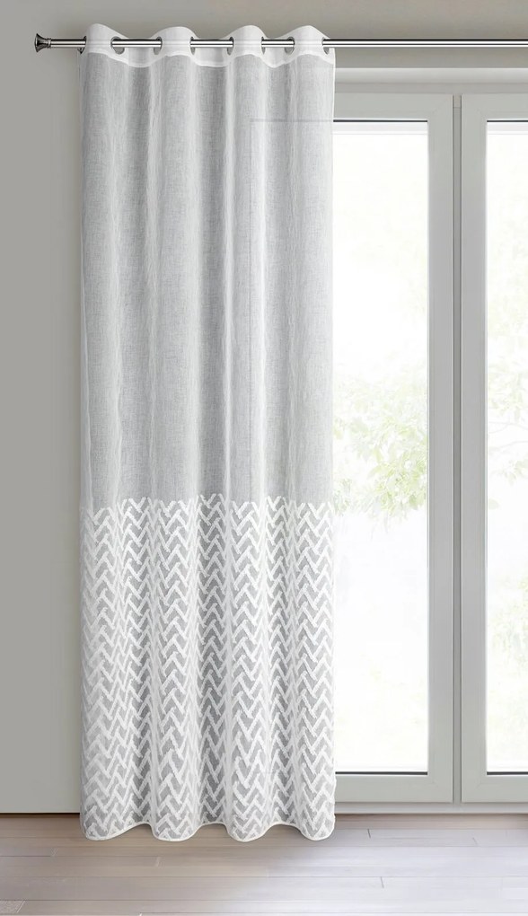 ZÁCLONA NA KRÚŽKOCH MELI2 140X250 CM BIELA