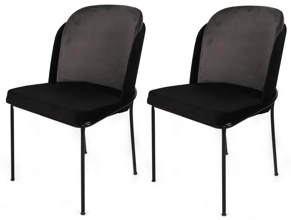 Súprava jedálenských stoličiek Dore Grey and Black, 2 ks