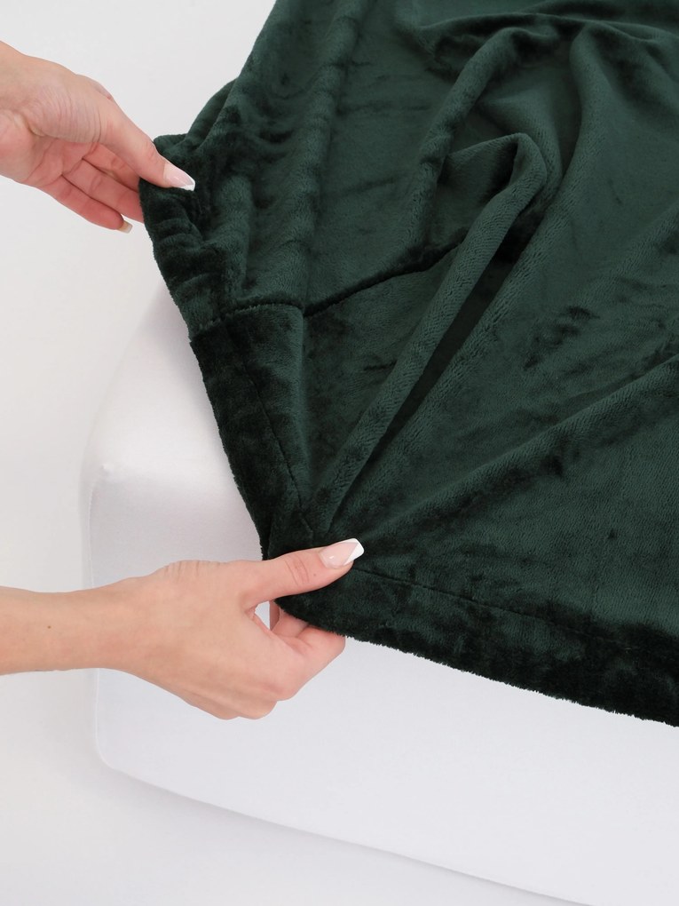 Plachta mikroplyš Deluxe 140 × 200 cm – tmavo zelené