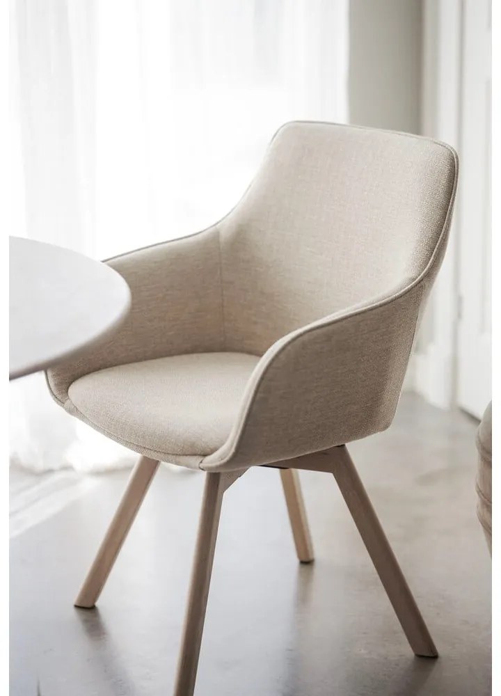 Béžové čalúnené jedálenské kreslá v súprave 2 ks Alison – Rowico