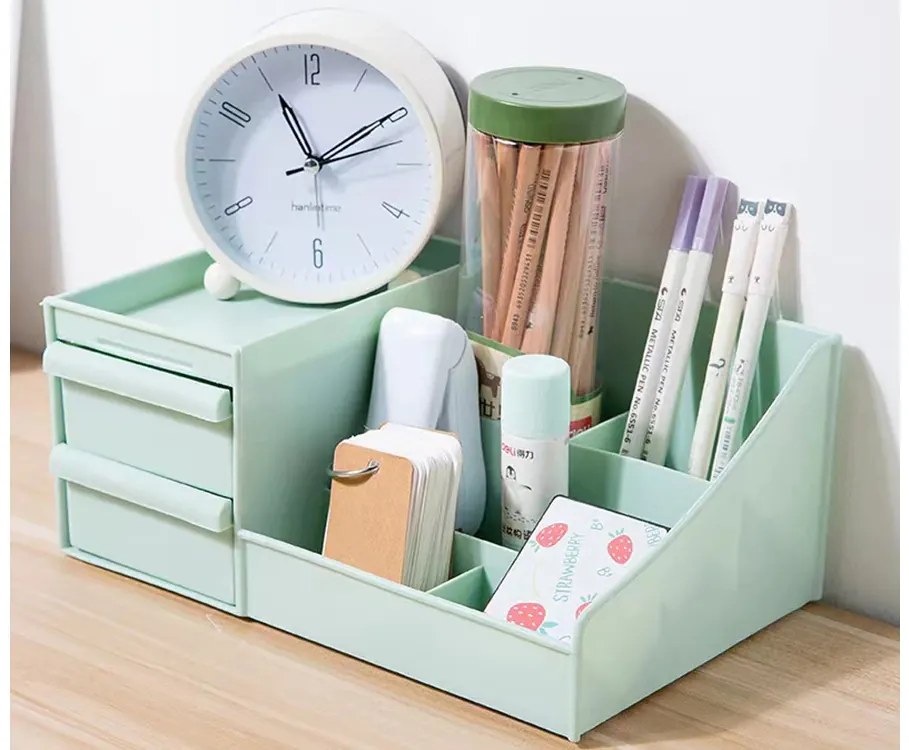 VERK GROUP Kozmetický organizér na líčidlá aj kancelárske potreby BLANKA - zelený