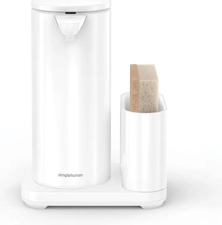 Biely bezdotykový kovový stojan na umývacie prostriedky – simplehuman