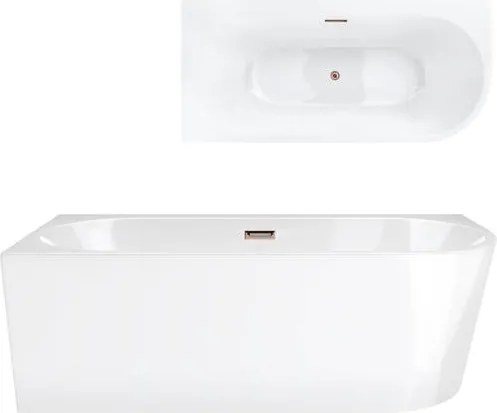 Rohová vaňa Corsan Intero 150 x 74 Montáž ľavá Korok klik-klak Medený