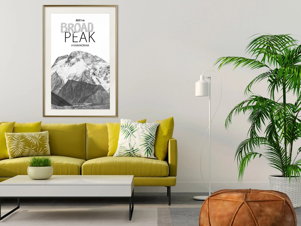 Artgeist Plagát - Broad Peak [Poster] Veľkosť: 40x60, Verzia: Čierny rám