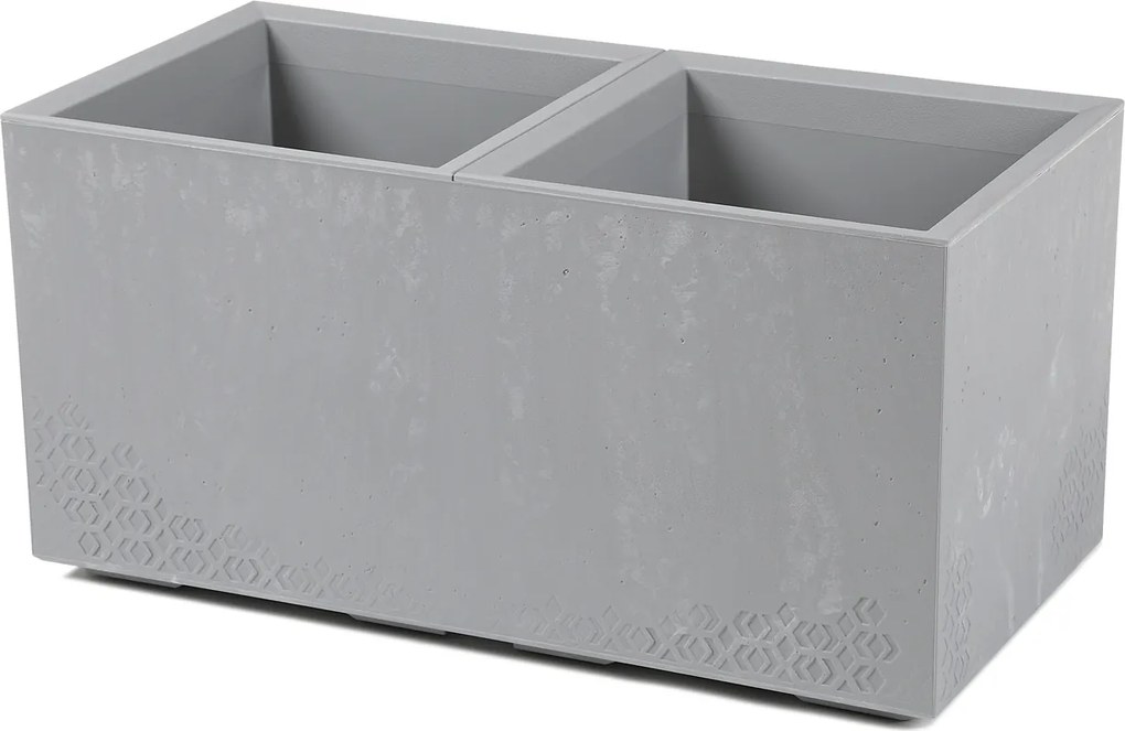 PLASTOVÝ KVETINÁČ NA KOLIESKACH BETONIQUE 39X39X78 CM IMITÁCIA BETÓNU SIVÁ