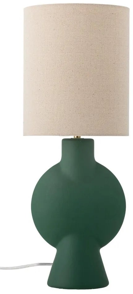 Stolová lampa s textilným tienidlom v tmavozeleno-prírodnej farbe (výška 55 cm) Sergio – Bloomingville