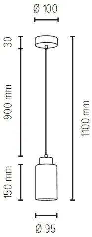 Spot-Light 1720174 - Luster na lanku BOSCO 1xE27/60W/230V