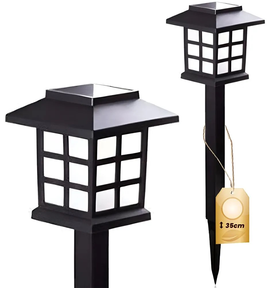 Záhradná lampa LED so solárnym pohonom LANTERN HOUSE 4000K Black