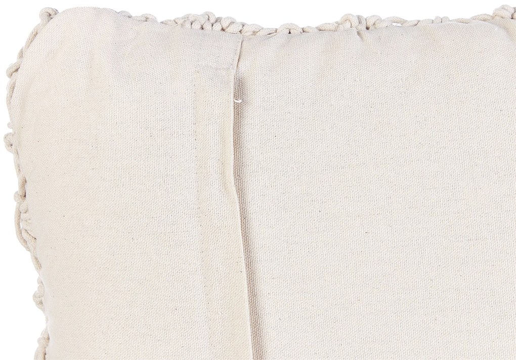 Sada 2 bavlnených makramé vankúšov 45 x 45 cm béžová KIZKALESI Beliani