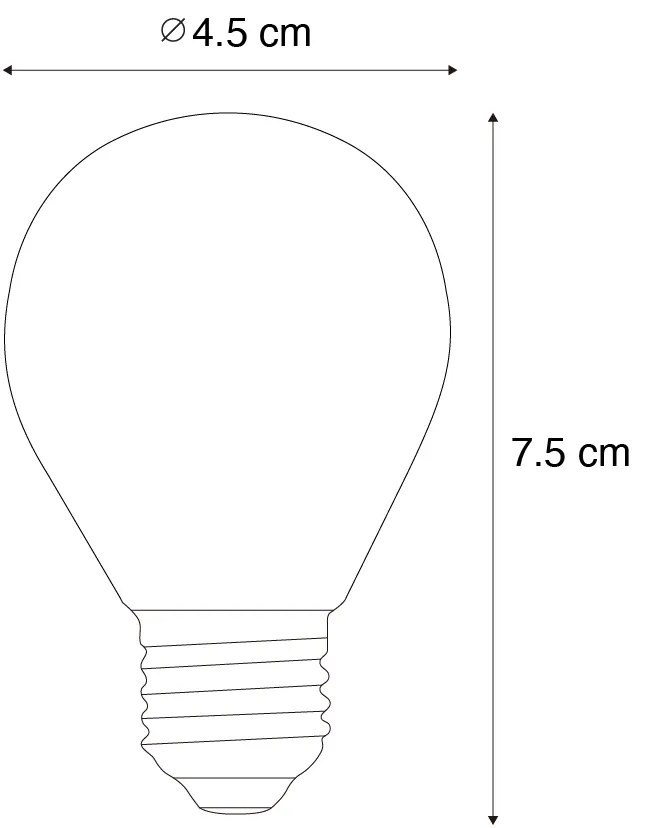 Sada 5 stmievateľných LED žiaroviek E27 Filament G45 číra 4W 470 lm 2700K