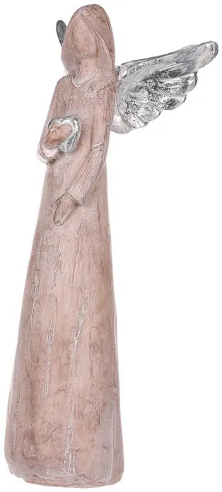 Anjel so strieborným srdcom 24cm
