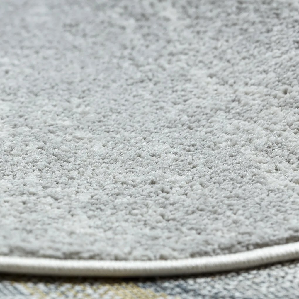 Dywany Łuszczów, Kusový koberec Fusion 5868 white/yellow, 160x220, šedá, kancelária