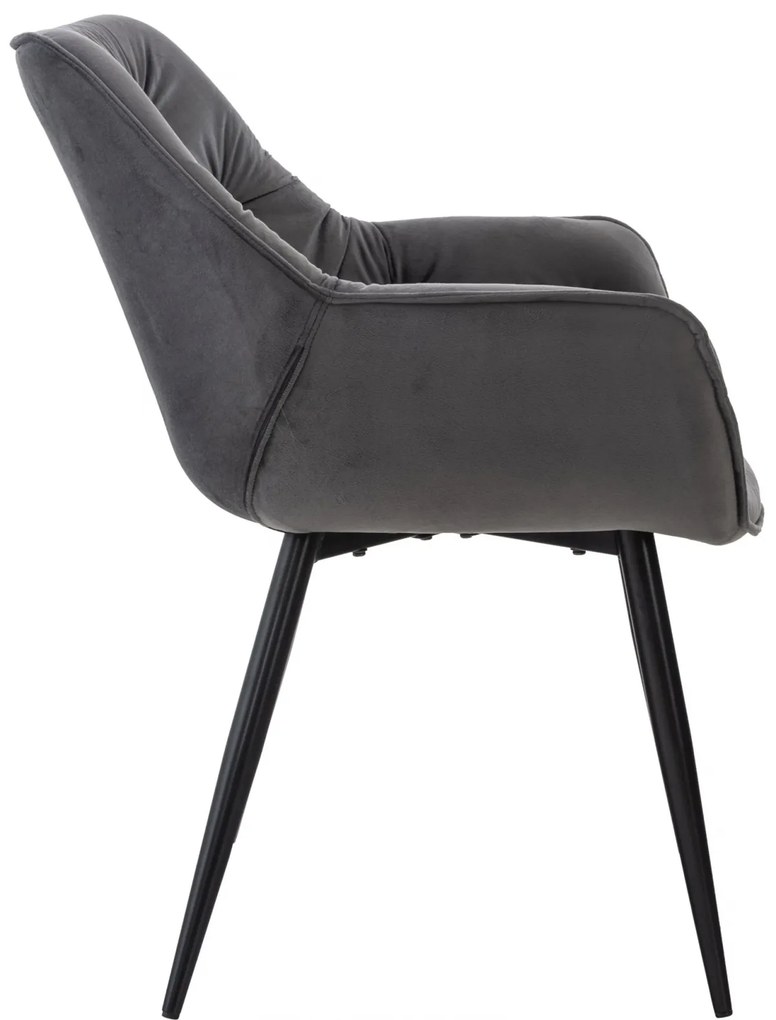 Stolička Tanna - zamat - Tmavo sivá