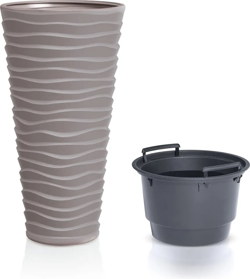 Kvetináč Long Sand s vložením mocca