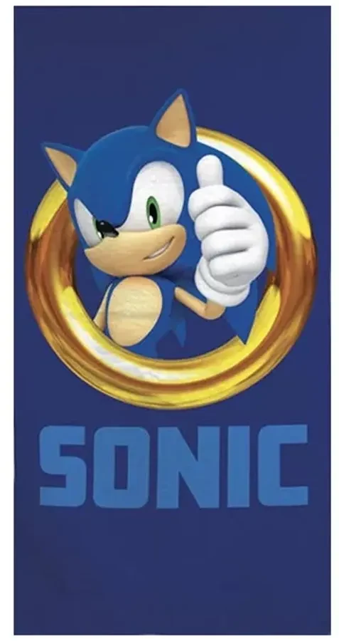 Bavlnená plážová osuška Ježko Sonic - 100% bavlna - 70 x 140 cm