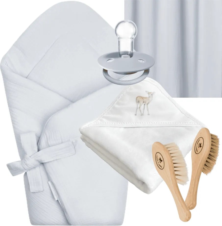 Detský set so zavinovačkou a uterákom modrá