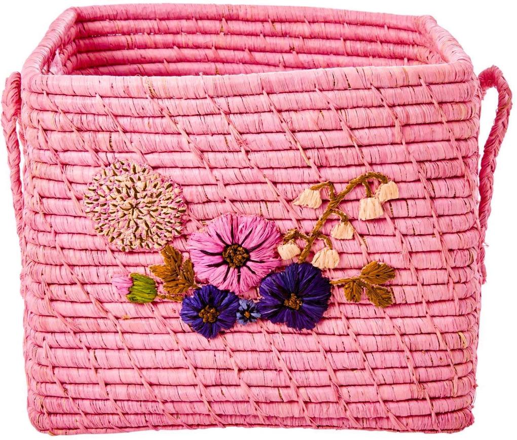 rice Ručne pletený košík Flower Blush