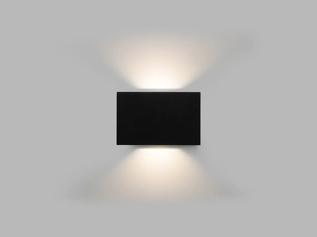 LED2 Vonkajšie nástenné LED osvetlenie BLADE, 2x6W, teplá biela, hranaté, antracitové, IP54