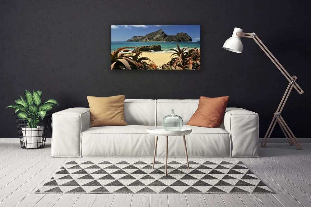 Obraz Canvas Pláž more skala príroda 120x60 cm