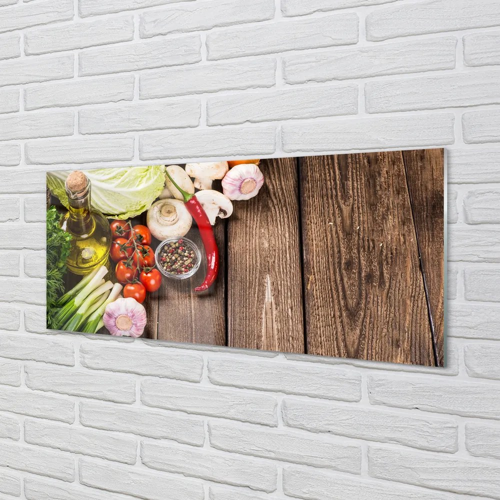 Obraz plexi Olivový korenie cibuľa cesnak 120x60 cm