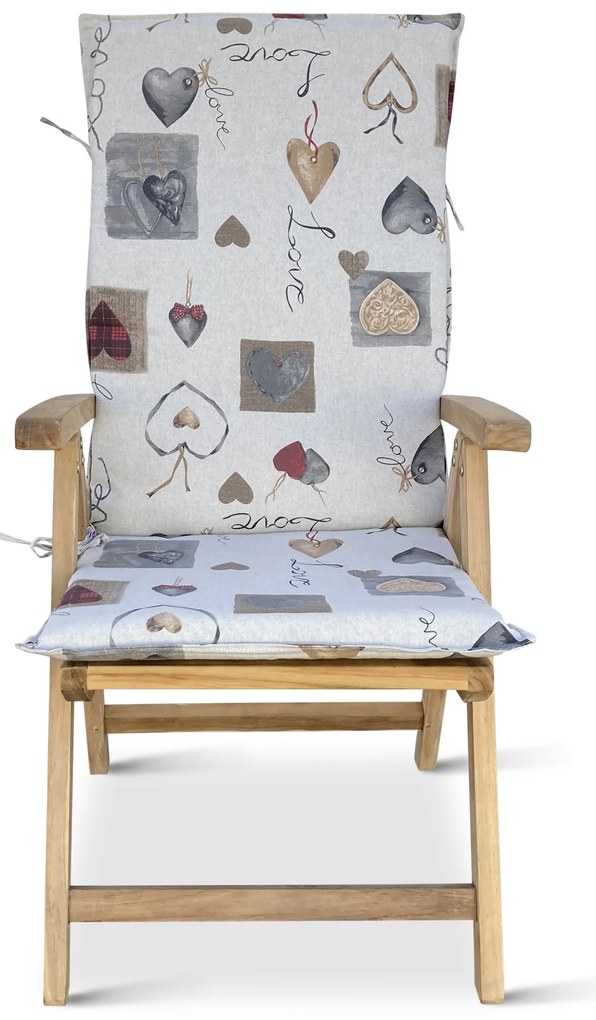 Polster na polohovaciu stoličku a kreslo 3cm motív srdca LOVE