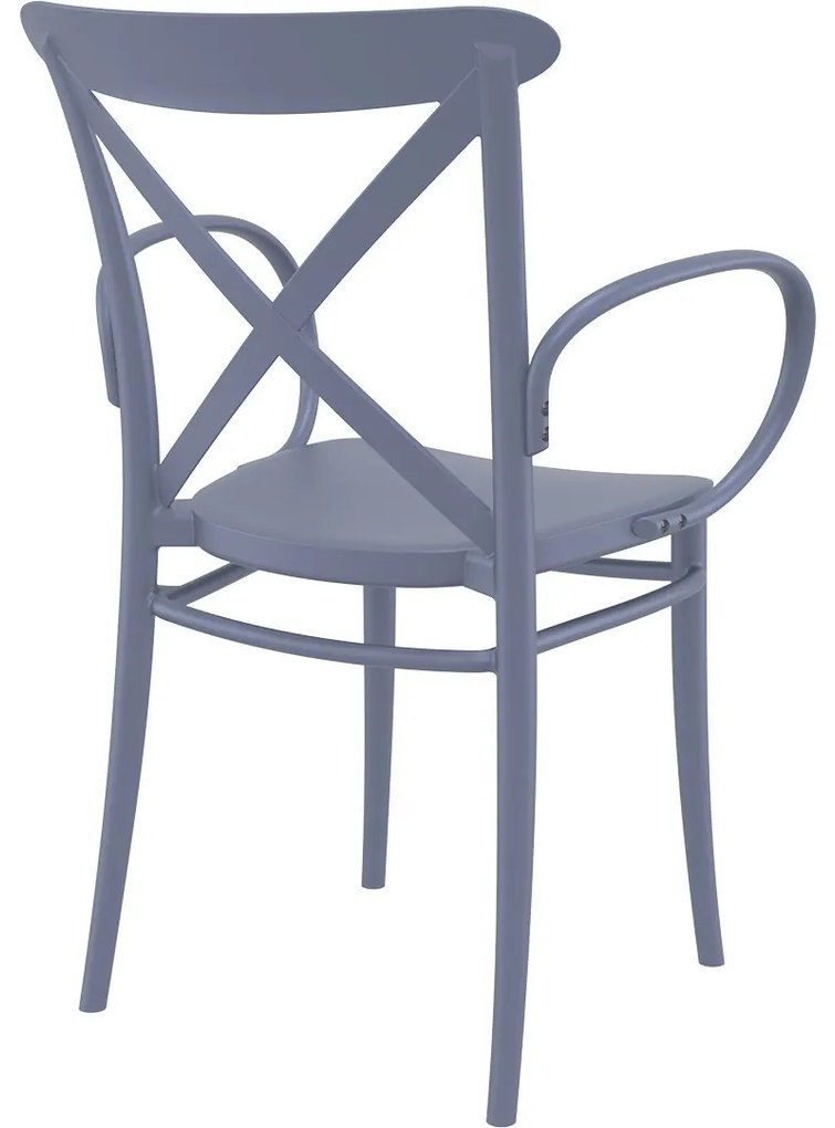 CROSS XL záhradná stolička s podrúčkami dark grey