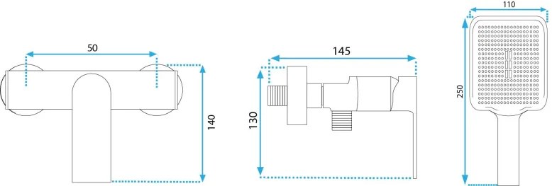 REA HASS Sprchová batéria, brúsená zlatá REA-B6403 - Rea